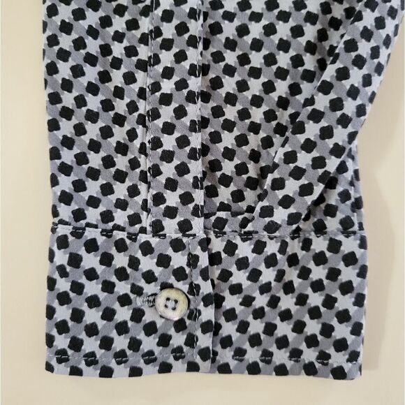 J.Jill Women's V-neck Button Down Collared Print Blouse - Picture 7 of 11